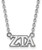 Image of 18" Sterling Silver Zeta Tau Alpha Medium Pendant w/ Necklace by LogoArt