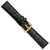 Image of 18mm 6.75" Short Black Alligator Style Grain Leather Gold-tone Buckle Watch Band