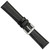 Image of 18mm 6.75" Short Black Lizard Style Grain Leather Silver-tone Buckle Watch Band