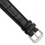18mm 7.5" Black Alligator Style Leather Silver-tone Buckle Watch Band