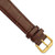 Image of 18mm 7.5" Brown Alligator Style Leather Gold-tone Buckle Watch Band