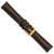 Image of 18mm 7.5" Brown Matte Alligator Style Grain Leather Gold-tone Buckle Watch Band