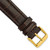 Image of 18mm 7.5" Brown Matte Alligator Style Grain Leather Gold-tone Buckle Watch Band