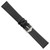 Image of 18mm 7.5" Flat Black Leather Silver-tone Buckle Watch Band