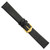 Image of 18mm 7.5" Flat Black Lizard Style Grain Leather Gold-tone Buckle Watch Band