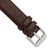 Image of 18mm 7.75" Brown Distressed Leather Silver-tone Buckle Watch Band