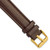 Image of 18mm 7.75" Brown Glove Leather Gold-tone Buckle Watch Band
