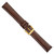 Image of 18mm 8.5" Long Brown Leather White Stitch Gold-tone Buckle Watch Band