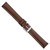 Image of 18mm 8.5" Long Brown Leather White Stitch Silver-tone Buckle Watch Band