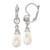 45mm 1928 Jewelry - Silver-tone White Crystal Simulated Pearl Pear Leverback Earrings