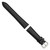 Image of 19mm 6.75" Short Black Smooth Leather Silver-tone Buckle Watch Band