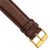 Image of 19mm 6.75" Short Brown Smooth Leather Gold-tone Buckle Watch Band