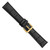 Image of 19mm 7.5" Black Alligator Style Leather Gold-tone Buckle Watch Band