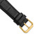 Image of 19mm 7.5" Black Alligator Style Leather Gold-tone Buckle Watch Band