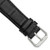 Image of 19mm 7.5" Black Alligator Style Leather Silver-tone Buckle Watch Band
