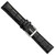 Image of 19mm 7.5" Black Croc Style Leather Dark Stitch Silver-tone Buckle Watch Band
