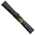 19mm 7.5 inch Black Genuine Crocodile Leather Gold-tone Buckle Watch Band