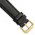 Image of 19mm 7.5" Black Lizard Style Grain Leather Gold-tone Buckle Watch Band