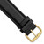 Image of 19mm 7.5" Black Smooth Leather Gold-tone Buckle Watch Band