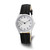 Image of 19mm 7.5" Black Teju Lizard Style Grain Leather Silver-tone Buckle Watch Band