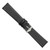 Image of 19mm 7.5" Flat Black Leather Silver-tone Buckle Watch Band