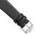 Image of 19mm 7.5" Flat Black Leather Silver-tone Buckle Watch Band