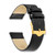 Image of 19mm 7.5" Flat Black Lizard Style Grain Leather Gold-tone Buckle Watch Band