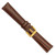 Image of 19mm 7.5" Havana Teju Lizard Style Grain Leather Gold-tone Buckle Watch Band