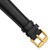 Image of 19mm 7.75" Black Glove Leather Gold-tone Buckle Watch Band