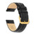 Image of 20mm 6.75" Short Black Alligator Style Grain Leather Gold-tone Buckle Watch Band