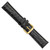 Image of 20mm 7.5" Black Alligator Style Grain Leather Gold-tone Buckle Watch Band
