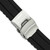 Image of 20mm 7.5" Black Link Design Silicone Silver-tone Deploy Buckle Watch Band