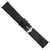 Image of 20mm 7.5" Flat Black Lizard Style Grain Leather Silver-tone Buckle Watch Band