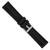 20mm 8" Black Grooved Silicone Rubber Silver-tone Buckle Watch Band