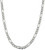 Image of 22" Sterling Silver 7.25mm Pave Flat Figaro Chain Necklace