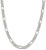 Image of 22" Sterling Silver 9.5mm Pave Flat Figaro Chain Necklace
