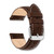 22mm 6.75" Short Brown Leather White Stitch Silver-tone Buckle Watch Band
