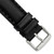 Image of 22mm 7.5" Black Oil Leather Silver-tone Buckle Watch Band