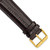 Image of 22mm 7.5" Brown Teju Lizard Style Grain Leather Gold-tone Buckle Watch Band