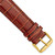 Image of 22mm 7.5" Havana Croc Style Leather Chrono Gold-tone Buckle Watch Band