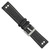 Image of 22mm 8" Black Flat Stitched Calfskin Leather w/Studs Watch Band