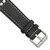 Image of 22mm 8" Black Flat Stitched Calfskin Leather w/Studs Watch Band