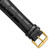 Image of 22mm 8.5" Long Black Croc Style Leather Chrono Gold-tone Buckle Watch Band