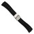 Image of 24mm 7.5" Black Link Design Silicone Silver-tone Deploy Buckle Watch Band