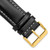 Image of 24mm 7.5" Black Oil Tanned Leather Gold-tone Buckle Watch Band