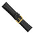Image of 24mm 7.5" Black Smooth Leather Chrono Gold-tone Buckle Watch Band