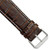 Image of 24mm 7.5" Brown Croc Style Leather White Stitch Silver-tone Buckle Watch Band