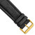Image of 26mm 7.5" Black Matte Alligator Style Grain Leather Gold-tone Buckle Watch Band