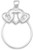 Image of 3 Heart Charm Holder Pendant 925 Sterling Silver