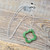 30mm Natural Untreated Nephrite Jade Clover Slide Pendant